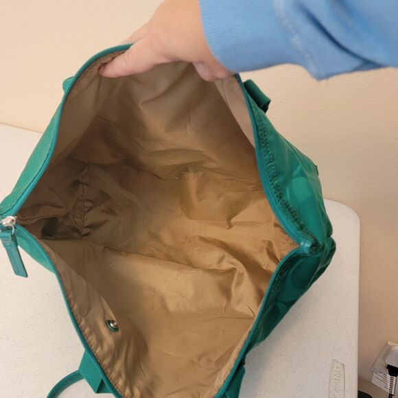 Coach Signature Getaway Packable Weekender Bag w/ Toiletries Bag Green Teal - Picture 5 of 14